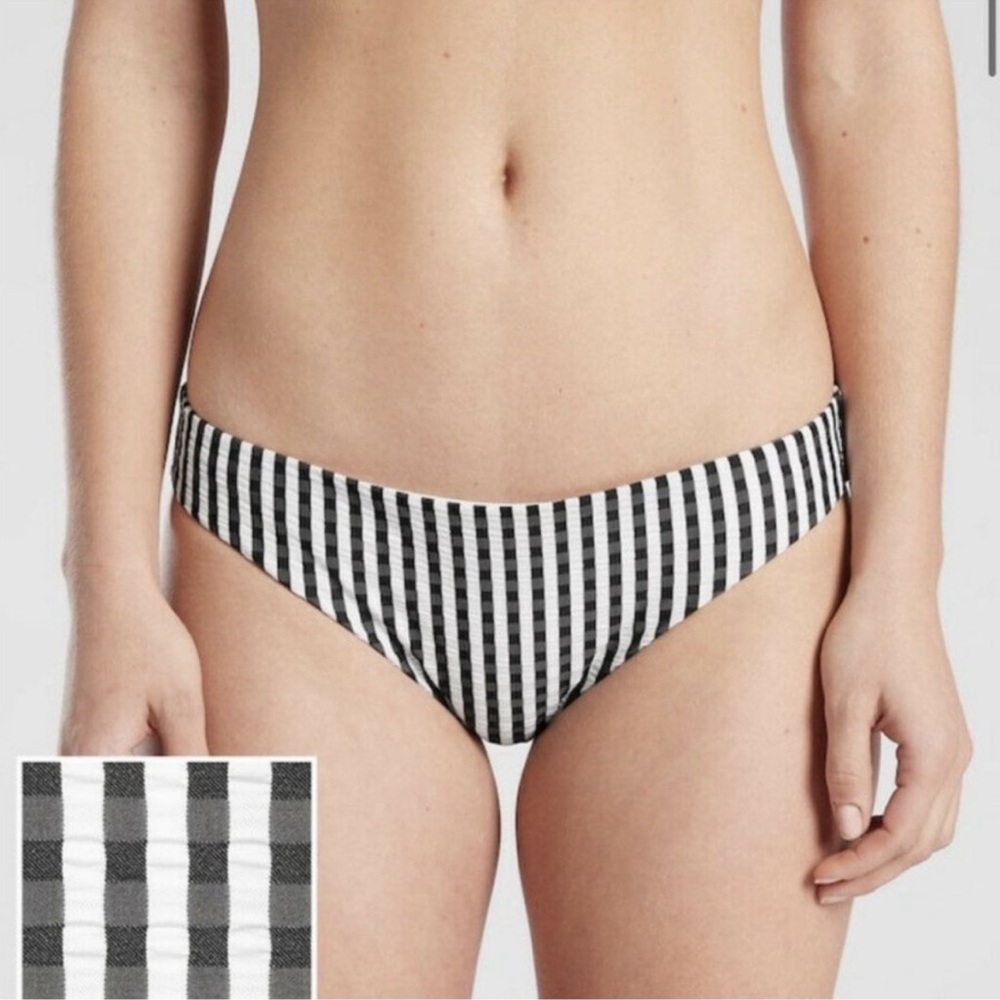 Athleta striped seersucker bikini bottom